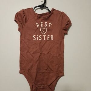 Garanimals 'Best Sister' Bodysuit 24 M - Peach Brown